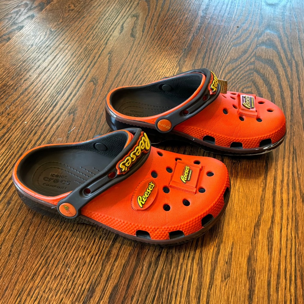 Crocs Kids Classic Clog Reeses Peanut Butter Cup Orange Brown 13 Candy Shoes